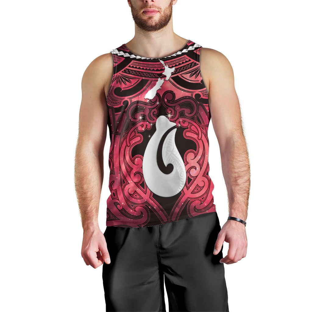 Personalised Maori Matariki Hei Matau Whero Men Tank Top Maori Kowhaiwhai Pattern Galaxy LT01 - Polynesian Pride