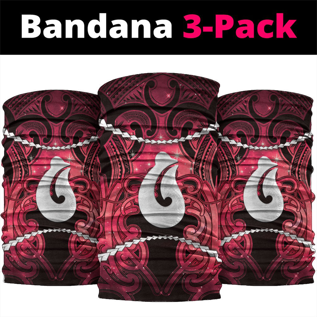 Maori Matariki Hei Matau Whero Neck Gaiter Maori Kowhaiwhai Pattern Galaxy LT01 package One Size: 25*50cm Red - Polynesian Pride