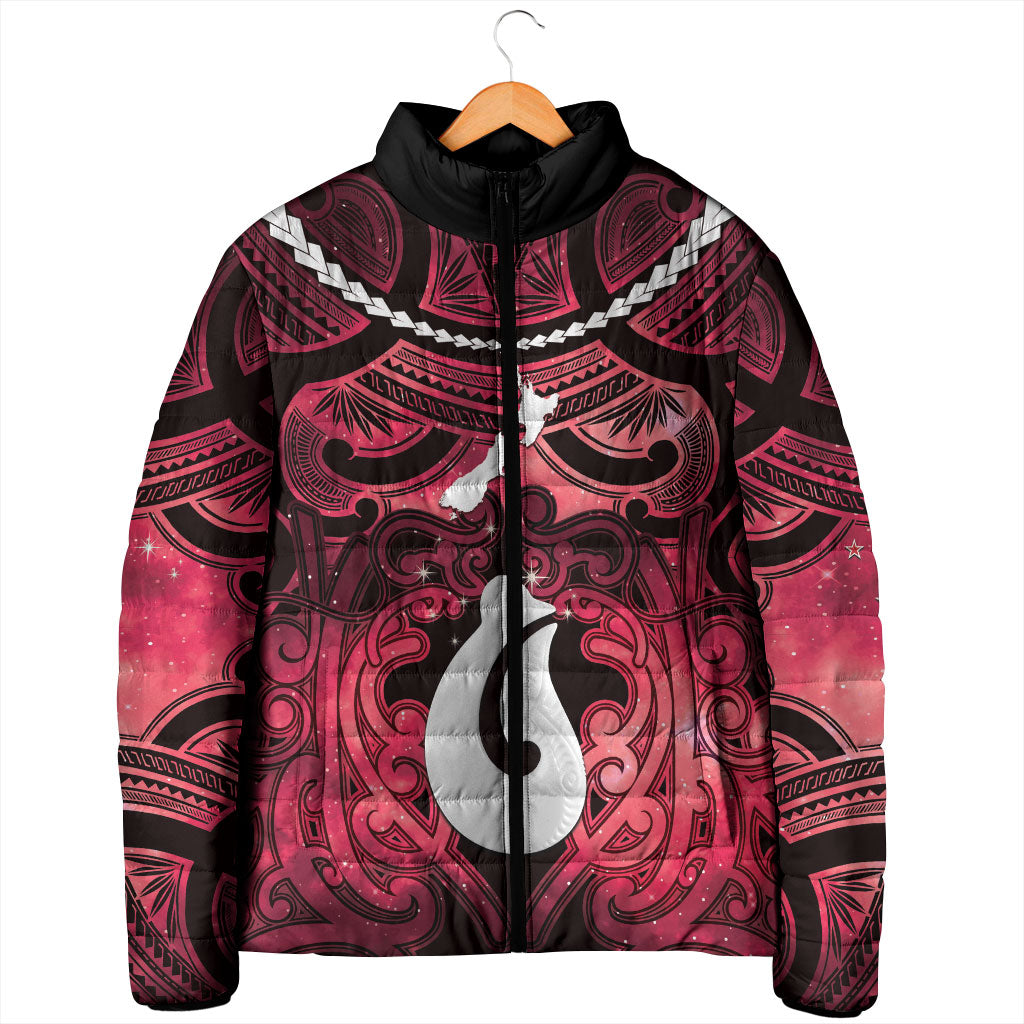 Personalised Maori Matariki Hei Matau Whero Padded Jacket Maori Kowhaiwhai Pattern Galaxy LT01 - Polynesian Pride