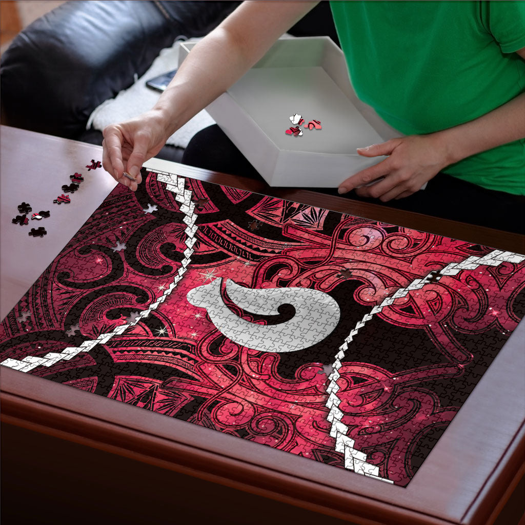 Maori Matariki Hei Matau Whero Puzzle Maori Kowhaiwhai Pattern Galaxy LT01 - Polynesian Pride