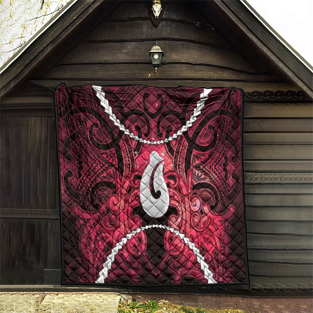 Maori Matariki Hei Matau Whero Quilt Maori Kowhaiwhai Pattern Galaxy LT01 - Polynesian Pride