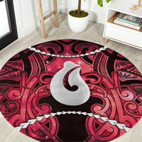Maori Matariki Hei Matau Whero Round Carpet Maori Kowhaiwhai Pattern Galaxy