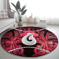 Maori Matariki Hei Matau Whero Round Carpet Maori Kowhaiwhai Pattern Galaxy