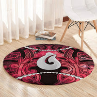 Maori Matariki Hei Matau Whero Round Carpet Maori Kowhaiwhai Pattern Galaxy