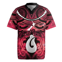 Personalised Maori Matariki Hei Matau Whero Rugby Jersey Maori Kowhaiwhai Pattern Galaxy LT01 Red - Polynesian Pride