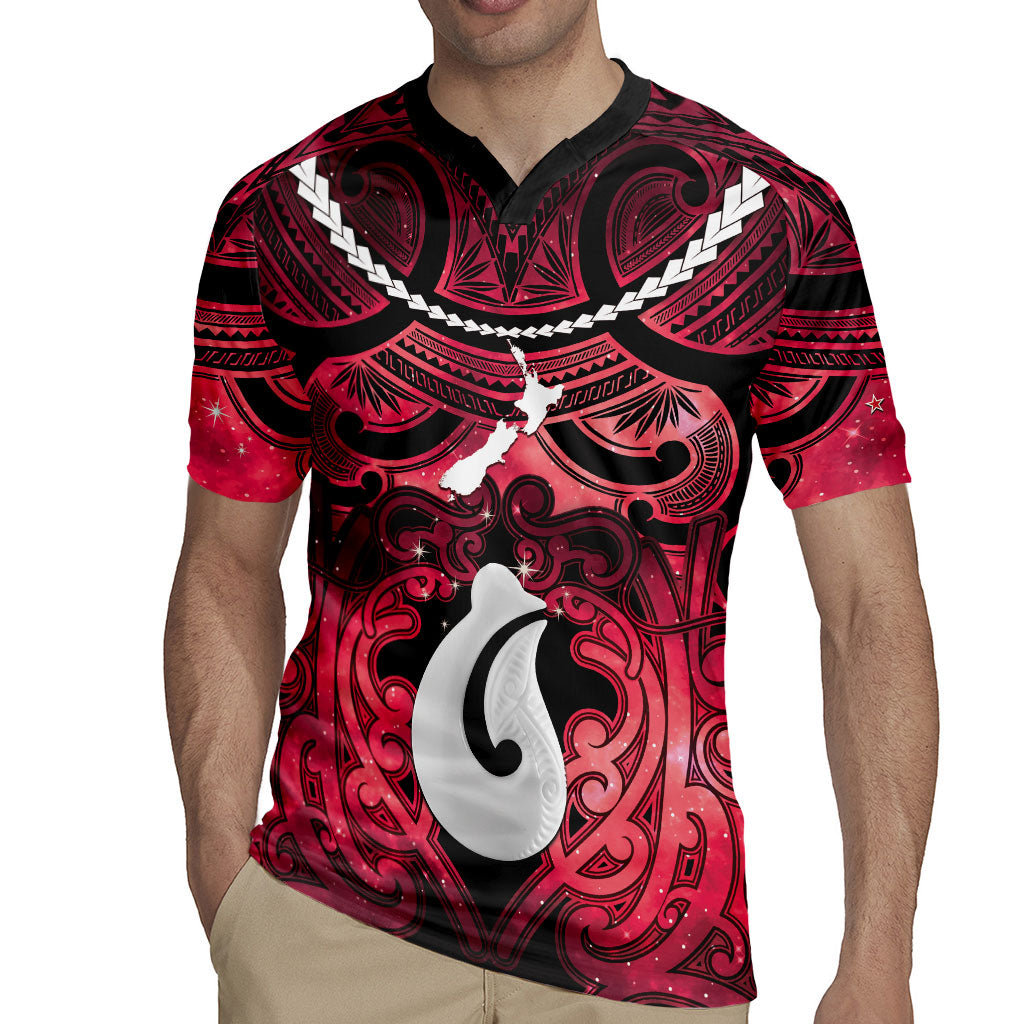 Personalised Maori Matariki Hei Matau Whero Rugby Jersey Maori Kowhaiwhai Pattern Galaxy LT01 - Polynesian Pride