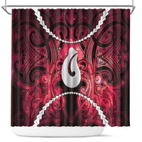 Maori Matariki Hei Matau Whero Shower Curtain Maori Kowhaiwhai Pattern Galaxy