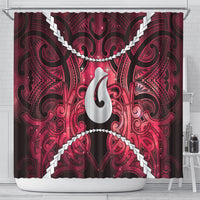 Maori Matariki Hei Matau Whero Shower Curtain Maori Kowhaiwhai Pattern Galaxy