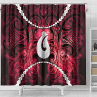Maori Matariki Hei Matau Whero Shower Curtain Maori Kowhaiwhai Pattern Galaxy