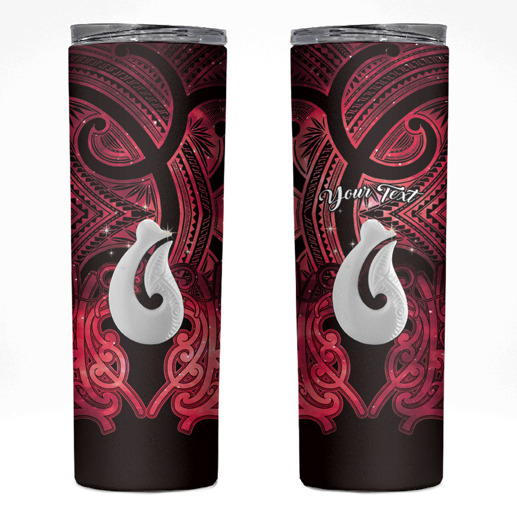 Personalised Maori Matariki Hei Matau Whero Skinny Tumbler Maori Kowhaiwhai Pattern Galaxy