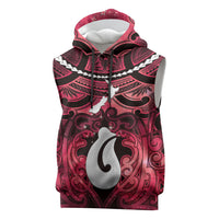 Personalised Maori Matariki Hei Matau Whero Sleeveless Hoodie Maori Kowhaiwhai Pattern Galaxy