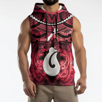 Personalised Maori Matariki Hei Matau Whero Sleeveless Hoodie Maori Kowhaiwhai Pattern Galaxy