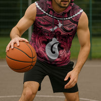 Personalised Maori Matariki Hei Matau Whero Sleeveless Hoodie Maori Kowhaiwhai Pattern Galaxy