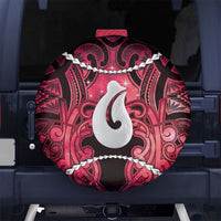 Maori Matariki Hei Matau Whero Spare Tire Cover Maori Kowhaiwhai Pattern Galaxy LT01 No hole Red - Polynesian Pride