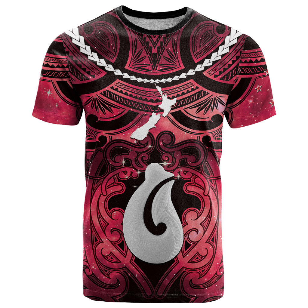 Personalised Maori Matariki Hei Matau Whero T Shirt Maori Kowhaiwhai Pattern Galaxy