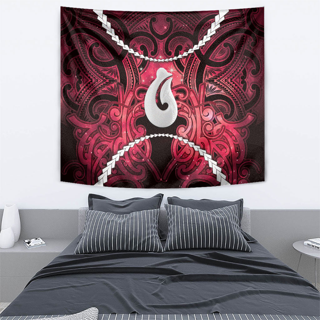 Maori Matariki Hei Matau Whero Tapestry Maori Kowhaiwhai Pattern Galaxy LT01 - Polynesian Pride