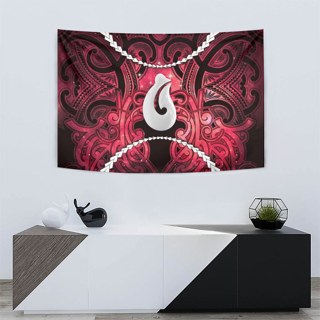 Maori Matariki Hei Matau Whero Tapestry Maori Kowhaiwhai Pattern Galaxy LT01 - Polynesian Pride