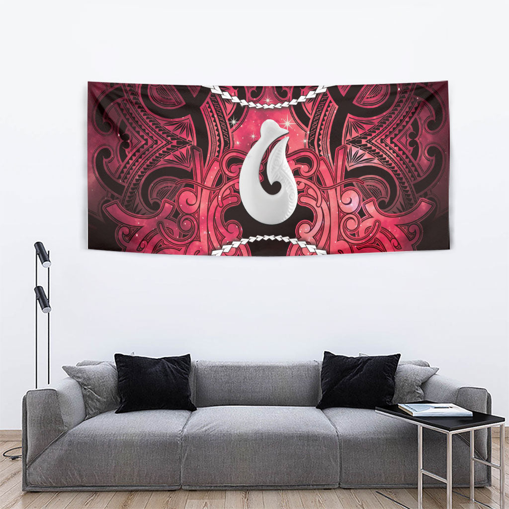Maori Matariki Hei Matau Whero Tapestry Maori Kowhaiwhai Pattern Galaxy LT01 - Polynesian Pride