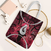 Maori Matariki Hei Matau Whero Tote Bag Maori Kowhaiwhai Pattern Galaxy LT01 White Strap One Size Red - Polynesian Pride
