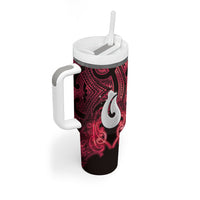 Personalised Maori Matariki Hei Matau Whero Tumbler With Handle Maori Kowhaiwhai Pattern Galaxy LT01 - Polynesian Pride
