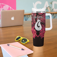 Personalised Maori Matariki Hei Matau Whero Tumbler With Handle Maori Kowhaiwhai Pattern Galaxy LT01 - Polynesian Pride