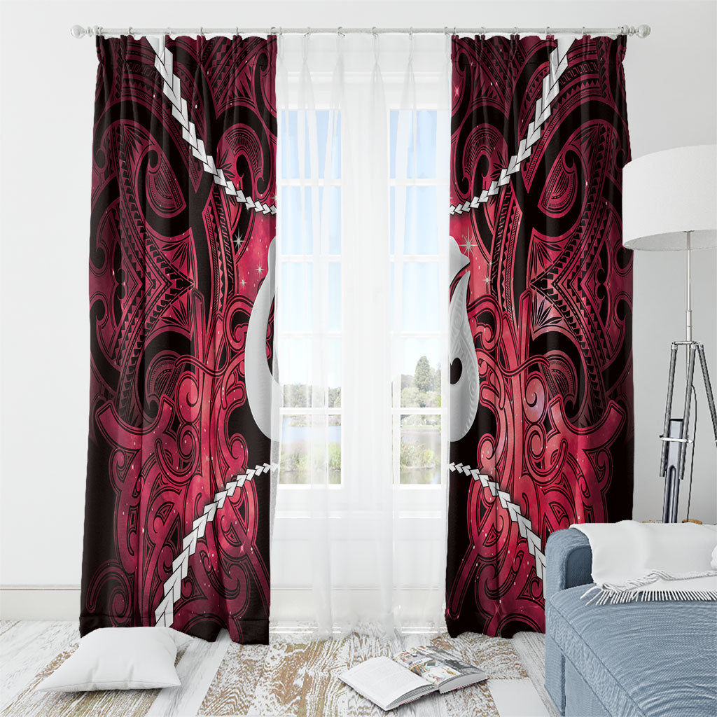 Maori Matariki Hei Matau Whero Window Curtain Maori Kowhaiwhai Pattern Galaxy LT01 - Polynesian Pride