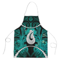 Maori Matariki Hei Matau Turquoise Apron Maori Kowhaiwhai Pattern Galaxy LT01 Turquoise - Polynesian Pride