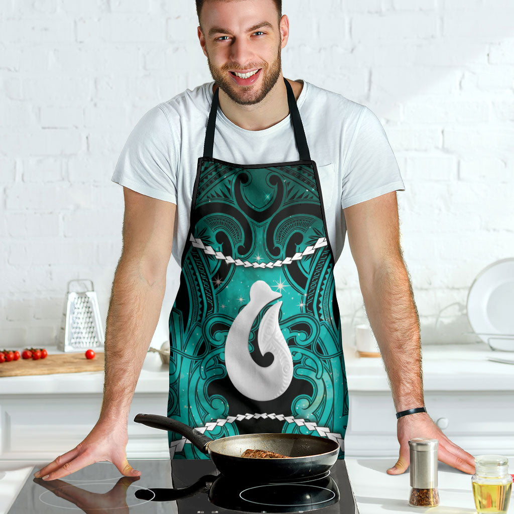 Maori Matariki Hei Matau Turquoise Apron Maori Kowhaiwhai Pattern Galaxy LT01 - Polynesian Pride