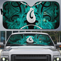Maori Matariki Hei Matau Turquoise Auto Sun Shade Maori Kowhaiwhai Pattern Galaxy LT01 Turquoise - Polynesian Pride