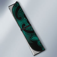 Maori Matariki Hei Matau Turquoise Auto Sun Shade Maori Kowhaiwhai Pattern Galaxy LT01 - Polynesian Pride