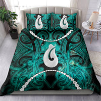 Maori Matariki Hei Matau Turquoise Bedding Set Maori Kowhaiwhai Pattern Galaxy LT01 - Polynesian Pride