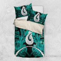 Maori Matariki Hei Matau Turquoise Bedding Set Maori Kowhaiwhai Pattern Galaxy LT01 US Twin 172cm x 218cm Turquoise - Polynesian Pride