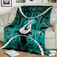 Maori Matariki Hei Matau Turquoise Blanket Maori Kowhaiwhai Pattern Galaxy LT01 - Polynesian Pride