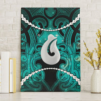 Maori Matariki Hei Matau Turquoise Canvas Wall Art Maori Kowhaiwhai Pattern Galaxy