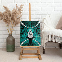 Maori Matariki Hei Matau Turquoise Canvas Wall Art Maori Kowhaiwhai Pattern Galaxy