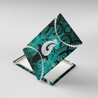 Maori Matariki Hei Matau Turquoise Canvas Wall Art Maori Kowhaiwhai Pattern Galaxy