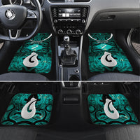 Personalised Maori Matariki Hei Matau Turquoise Car Mats Maori Kowhaiwhai Pattern Galaxy LT01 Set 4pcs Turquoise - Polynesian Pride