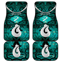 Personalised Maori Matariki Hei Matau Turquoise Car Mats Maori Kowhaiwhai Pattern Galaxy LT01 - Polynesian Pride
