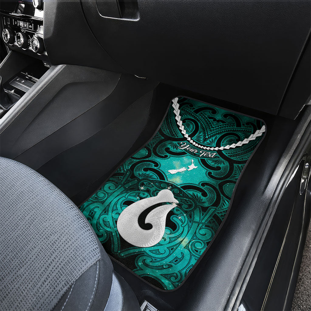 Personalised Maori Matariki Hei Matau Turquoise Car Mats Maori Kowhaiwhai Pattern Galaxy LT01 - Polynesian Pride