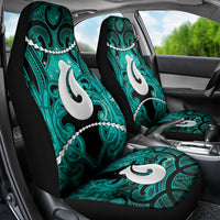 Maori Matariki Hei Matau Turquoise Car Seat Cover Maori Kowhaiwhai Pattern Galaxy LT01 - Polynesian Pride