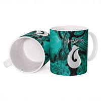 Personalised Maori Matariki Hei Matau Turquoise Ceramic Mug Maori Kowhaiwhai Pattern Galaxy LT01 - Polynesian Pride