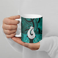 Personalised Maori Matariki Hei Matau Turquoise Ceramic Mug Maori Kowhaiwhai Pattern Galaxy LT01 - Polynesian Pride