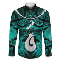 Personalised Maori Matariki Hei Matau Turquoise Family Matching Tank Maxi Dress and Hawaiian Shirt Maori Kowhaiwhai Pattern Galaxy