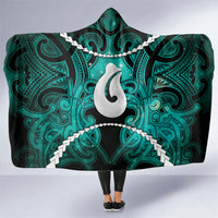 Maori Matariki Hei Matau Turquoise Hooded Blanket Maori Kowhaiwhai Pattern Galaxy LT01 One Size Turquoise - Polynesian Pride