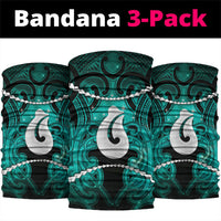 Maori Matariki Hei Matau Turquoise Neck Gaiter Maori Kowhaiwhai Pattern Galaxy LT01 package One Size: 25*50cm Turquoise - Polynesian Pride