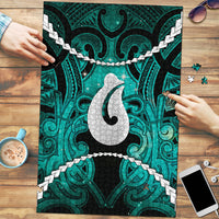Maori Matariki Hei Matau Turquoise Puzzle Maori Kowhaiwhai Pattern Galaxy LT01 Turquoise - Polynesian Pride