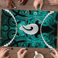 Maori Matariki Hei Matau Turquoise Puzzle Maori Kowhaiwhai Pattern Galaxy LT01 - Polynesian Pride
