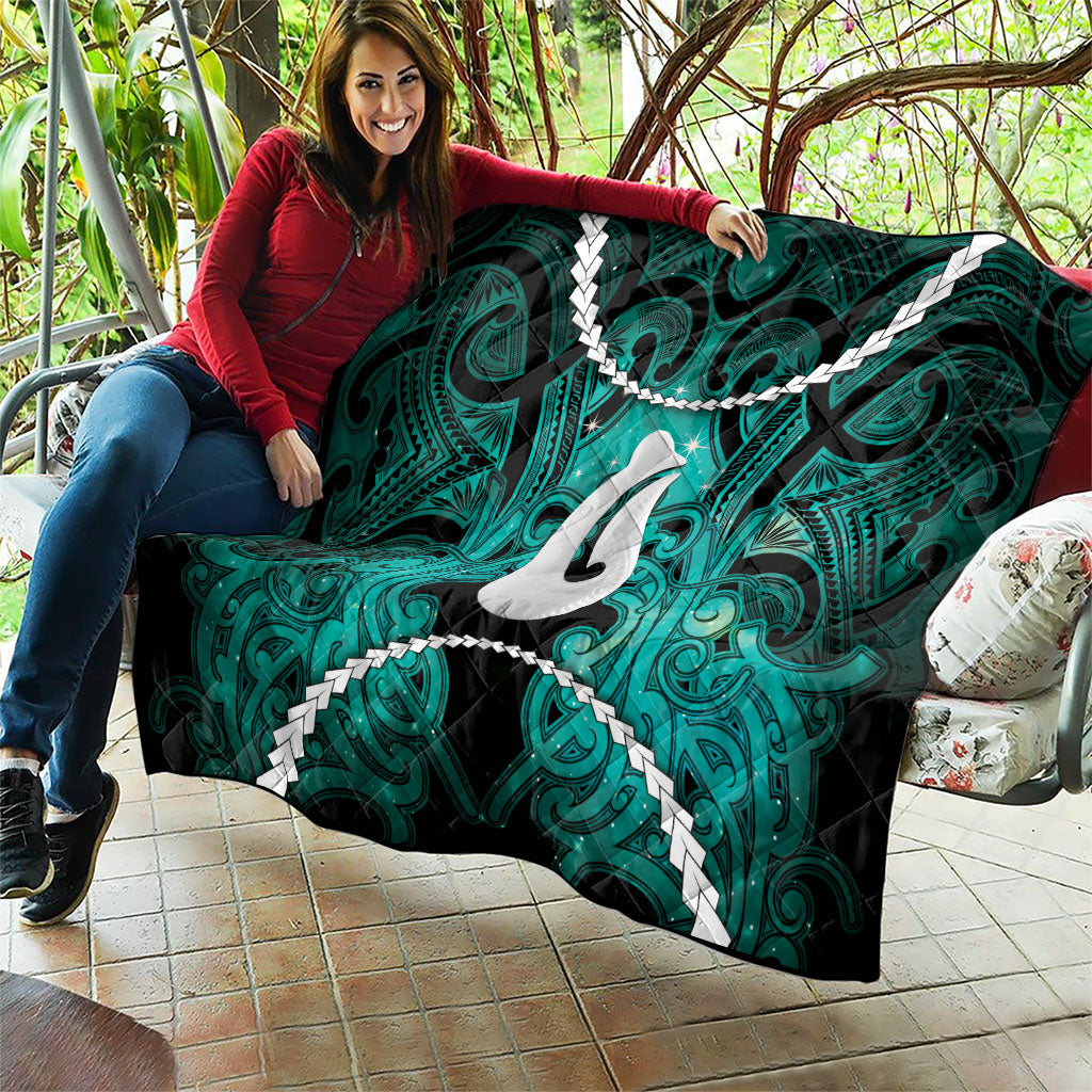 Maori Matariki Hei Matau Turquoise Quilt Maori Kowhaiwhai Pattern Galaxy LT01 - Polynesian Pride