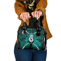 Maori Matariki Hei Matau Turquoise Shoulder Handbag Maori Kowhaiwhai Pattern Galaxy LT01 One Size Turquoise - Polynesian Pride