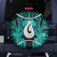 Maori Matariki Hei Matau Turquoise Spare Tire Cover Maori Kowhaiwhai Pattern Galaxy LT01 No hole Turquoise - Polynesian Pride